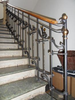Treppengeländer Innentreppen Geländer Handlauf Echen Holz Metall Eisen Handgefertiges Treppengeländer Maßanfertigung #178Geländer