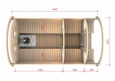 Saunafass Sauna Personen 6-8 Saunahaus Garten Private Saunas Holzsauna