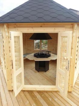 Weiße Grillkota Grillhaus Grillhütte Grillhaus Winter Garten Laube 9.2 m² Kota