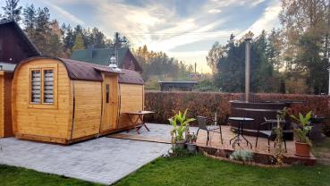 Holzsauna Gartensauna Saunafass Sauna Fasssauna Outdoor Sauna 6-10 Personen