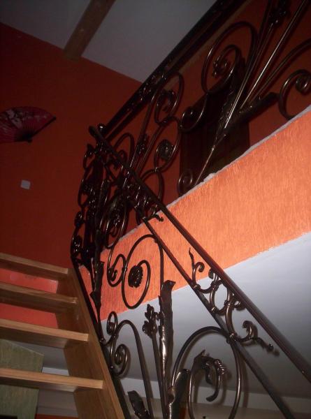 Treppengeländer Innentreppen Geländer Handlauf Echen Holz Metall Eisen Handgefertiges Treppengeländer Maßanfertigung #169Geländer