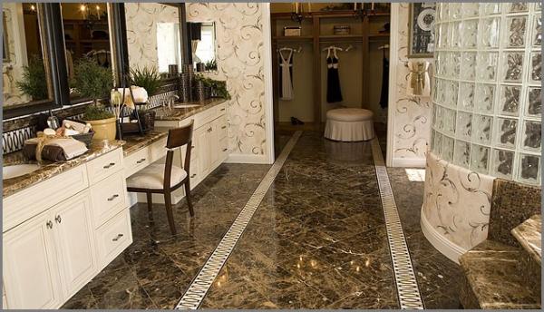 30x50 8m² Marmor Boden Naturstein Boden Belag Fliesen Dark Emperador Fliese Neu