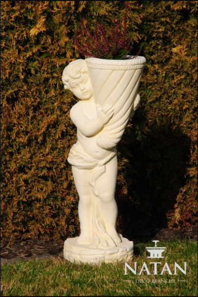 Edle Figur mit Blumenkorb Statue Figuren Statuen Skulpturen Gefäss Skulptur Neu