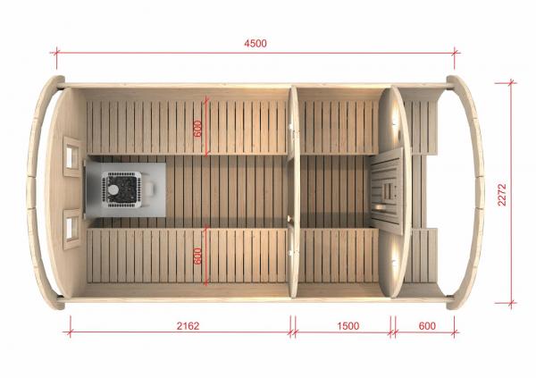 Saunafass Sauna Personen 6-8 Saunahaus Garten Private Saunas Holzsauna