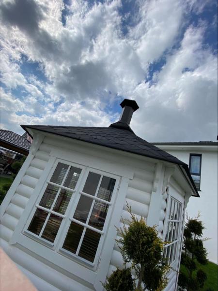 Weiße Grillkota Grillhaus Grillhütte Grillhaus Winter Garten Laube 9.2 m² Kota